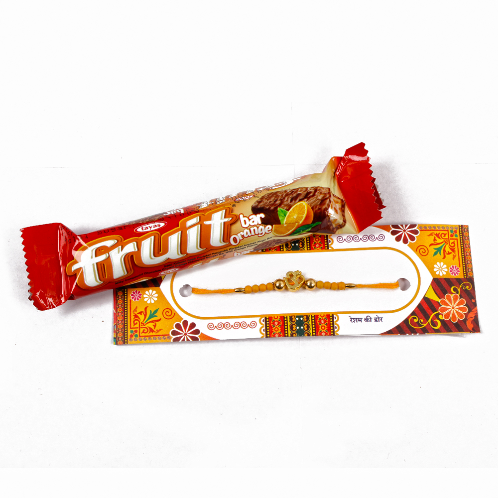 Fruit Chocolate Bar with Om Rakhi