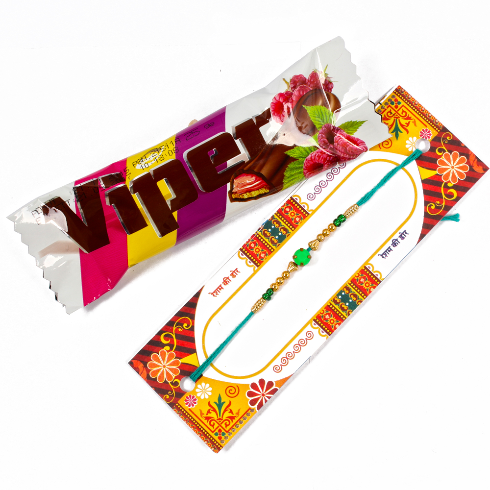 Viper Chocolate Bar with Stone Rakhi