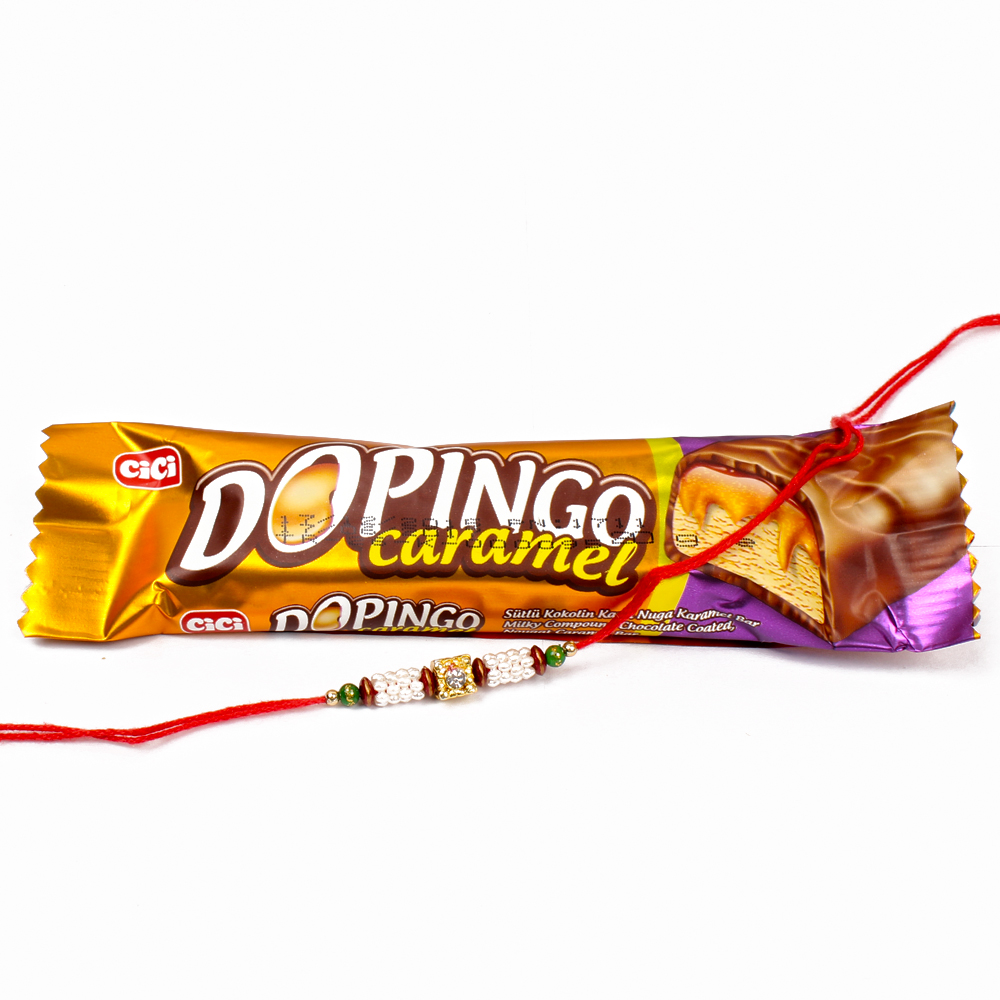 Dopingo Chocolate Bar  with Pearl Rhinestone Beads