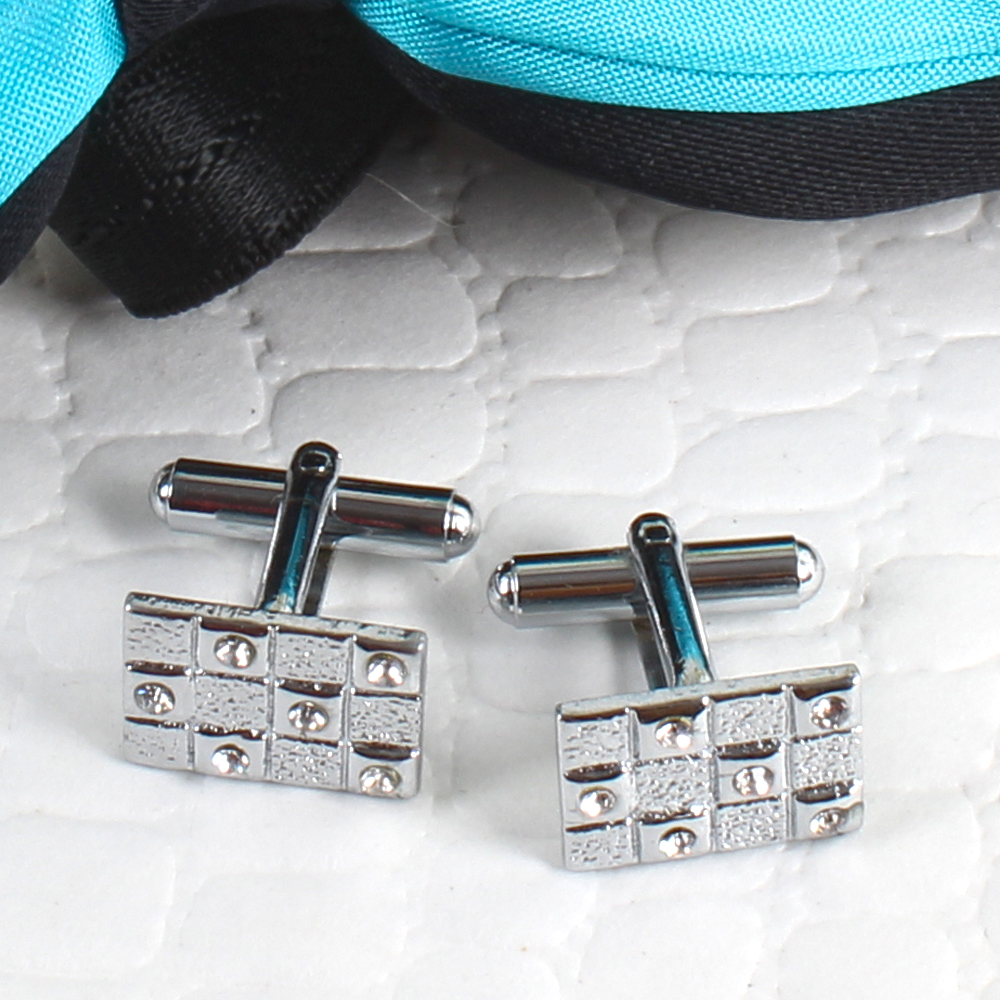 Silver Grid Cufflinks