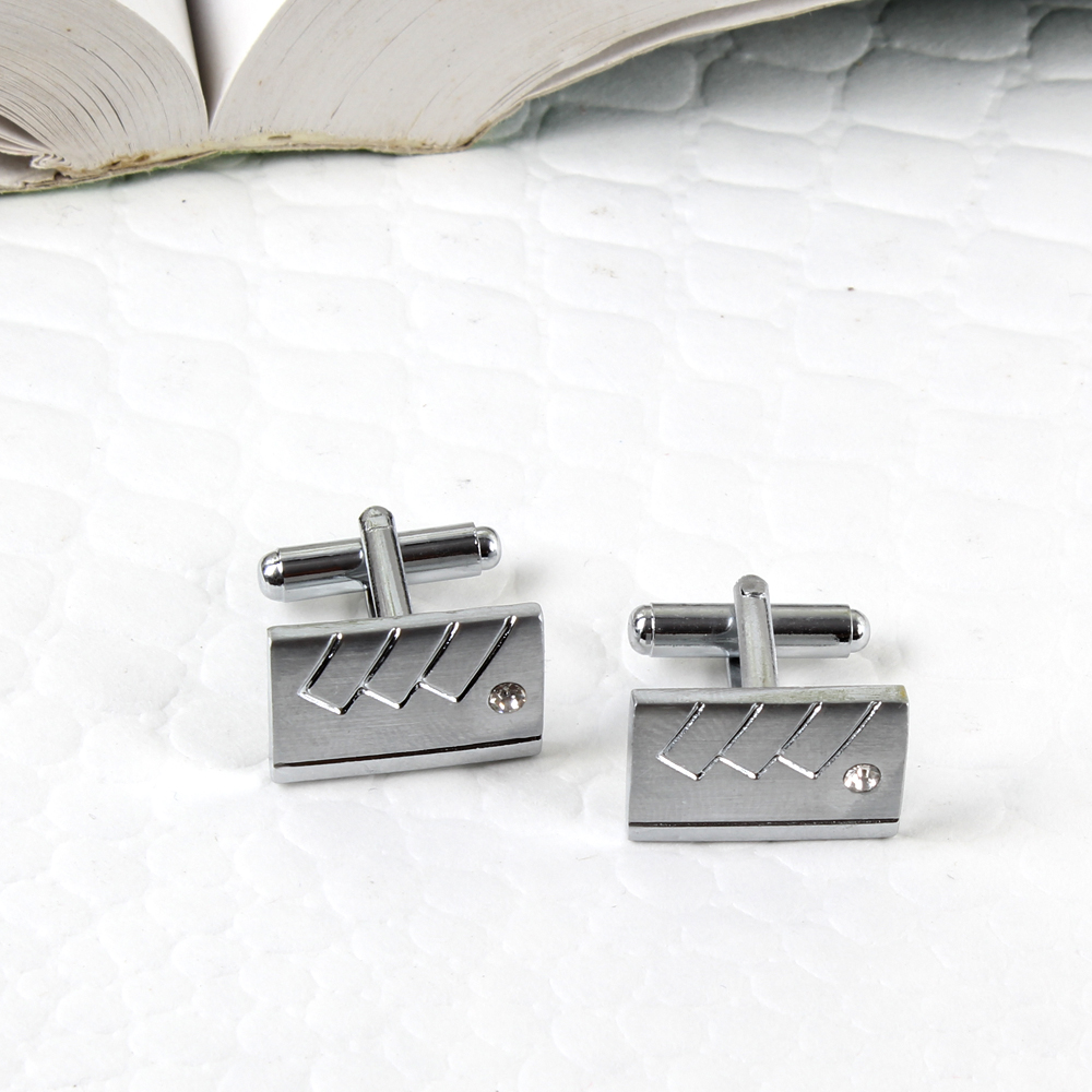 Rectangle Shape Silver Cufflinks