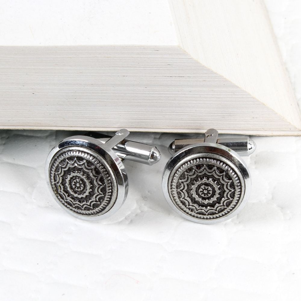 Sterling Round Scroll Cufflinks