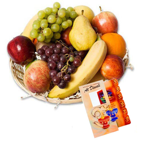 Fresh Fruits with Diwali Card