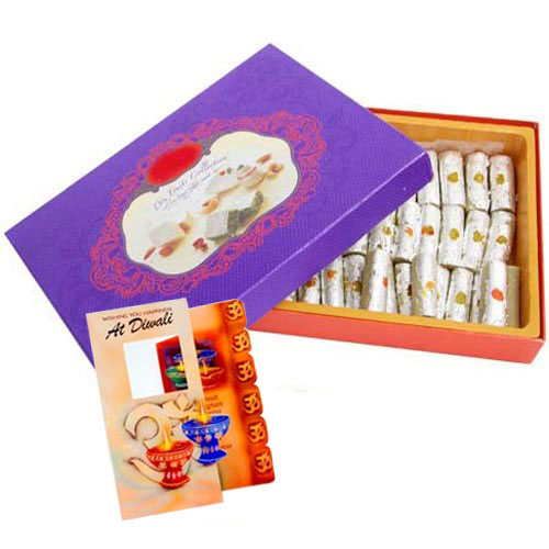 Diwali Card and Kaju Roll Combo