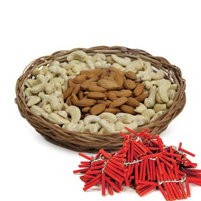 Diwali Combo of Dryfruits with Red Fire crackers