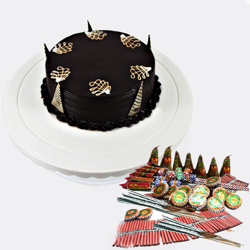 Diwali Cake with Crackers