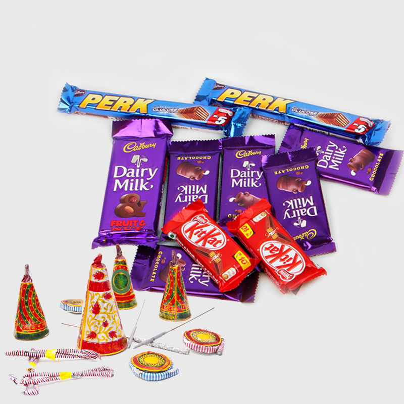 Diwali Gift of Fire Cracker and Chocolates