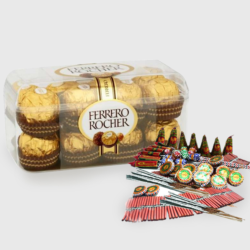 Diwali Combo of Ferrero Rocher with crackers