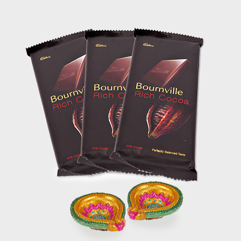 Diwali Combo of Bournville chocolate with Diya