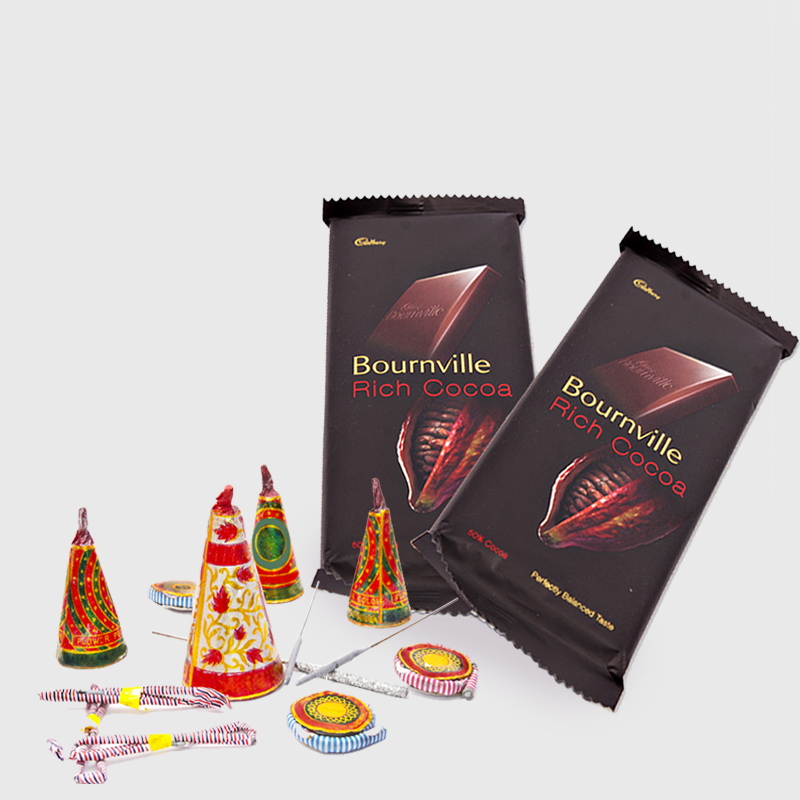 2 Bars of Cadbury Bournville with Diwali Fire Cracker