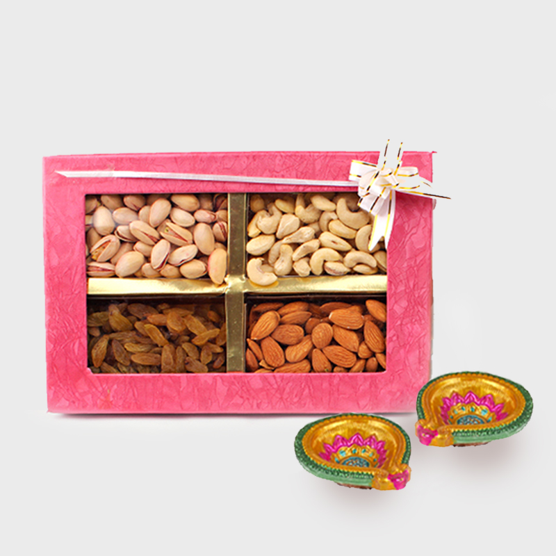 Assorted Dryfruits with Diwali Diya