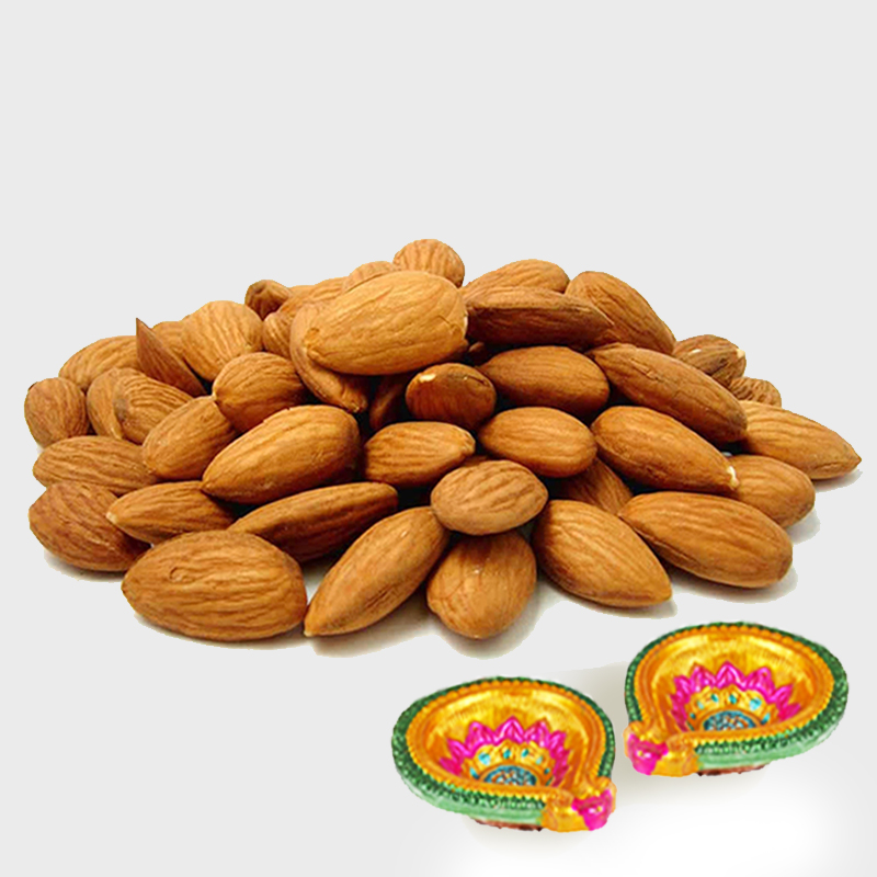 Pack of Almond with Diwali Diya