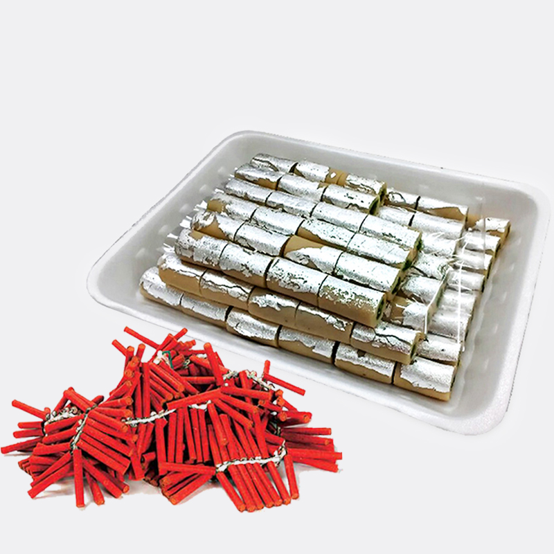Diwali Combo of Kaju Roll Sweet with Red Firecrackers