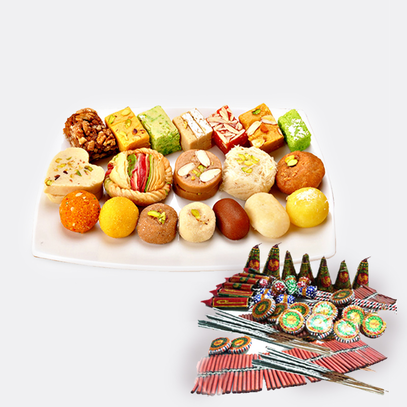 Diwali Assorted Sweet with Fire Cracker