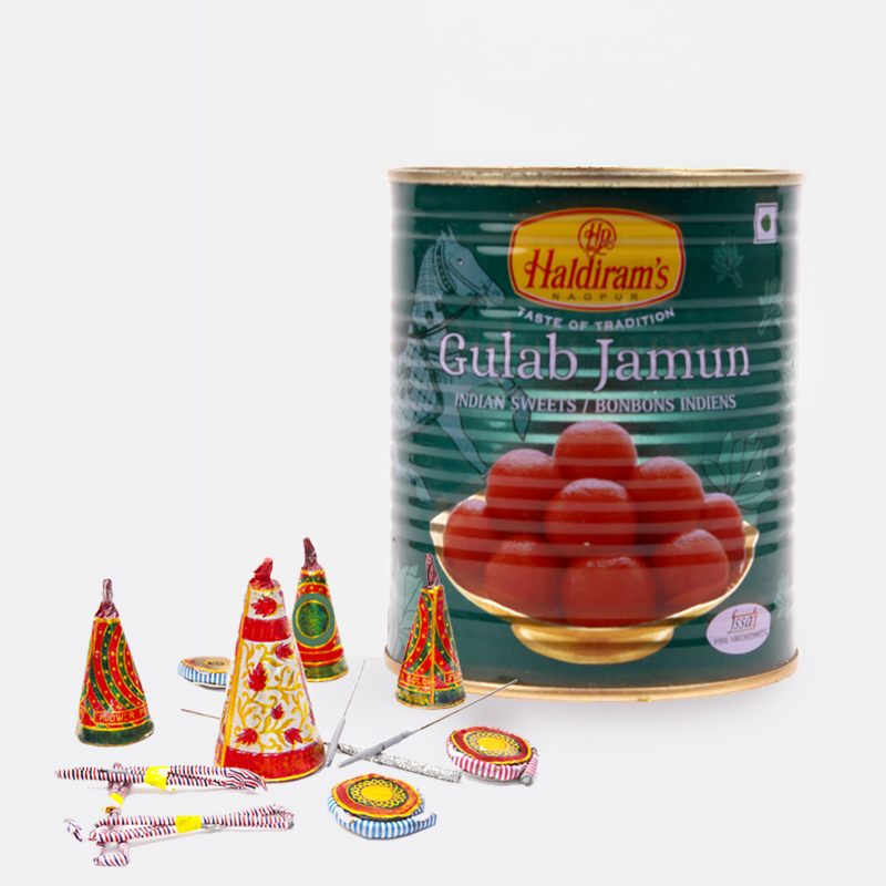 Gulab Jamun with Diwali Fire Cracker