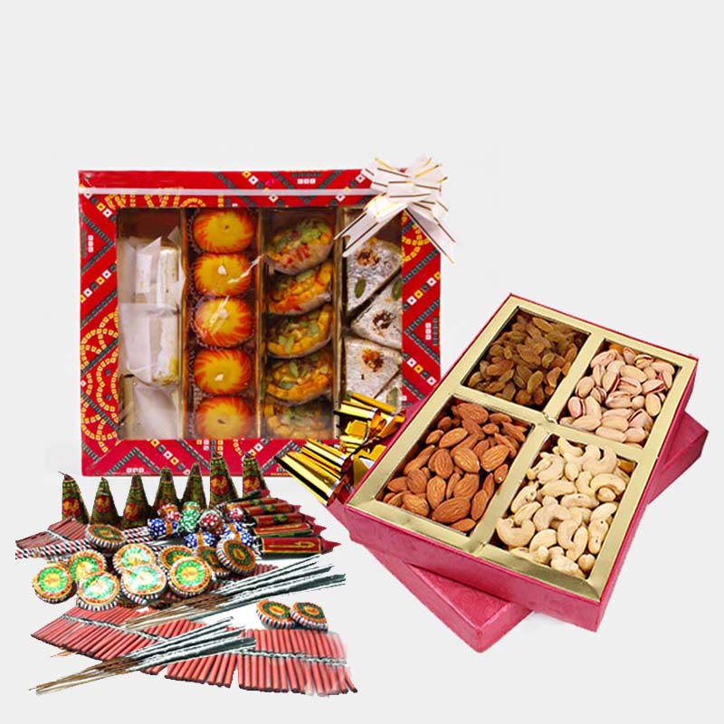 Assorted Sweet and Assorted Dryfruits and Diwali Fire Cracker