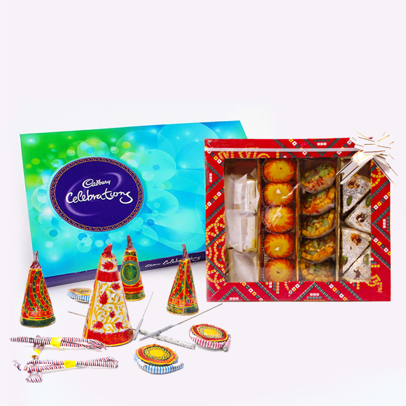 Cadbury Celebration Chocolate Pack with Assorted Sweet and Diwali Fire Cracker