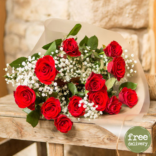 Fresh Red Roses Bunch