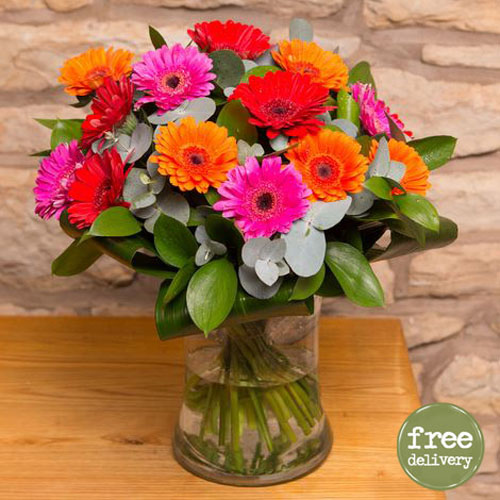 Mix Flowers Gerberas Vase