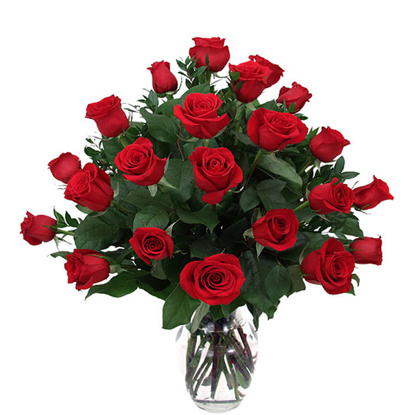 Lovely Red Roses In Vase