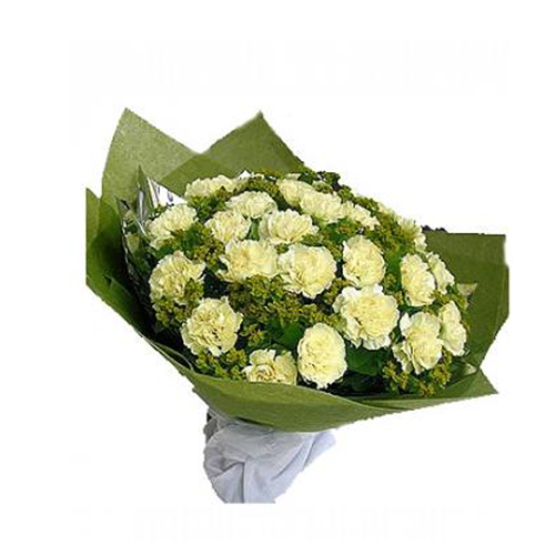 20 Yellow Carnations Bouquet