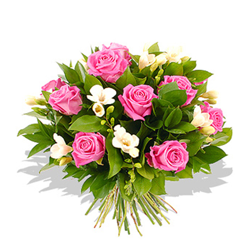 Dozen Pink Roses Bouquet