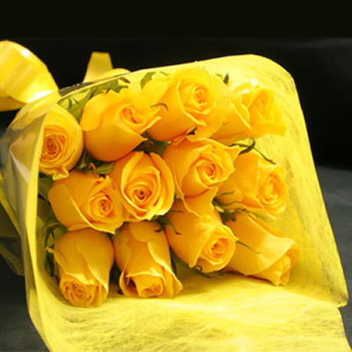 Blushing Bright Yellow Roses