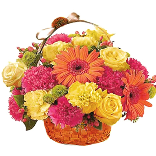 Basket Of Mix Flowers