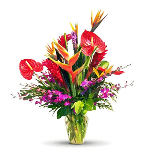 Exotic Flowers Vase
