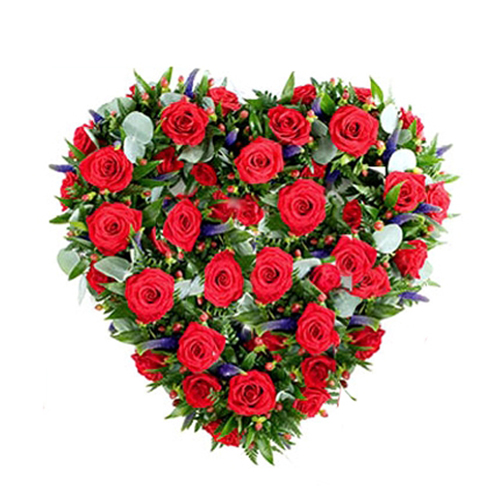35 Red Roses In Heart Shape