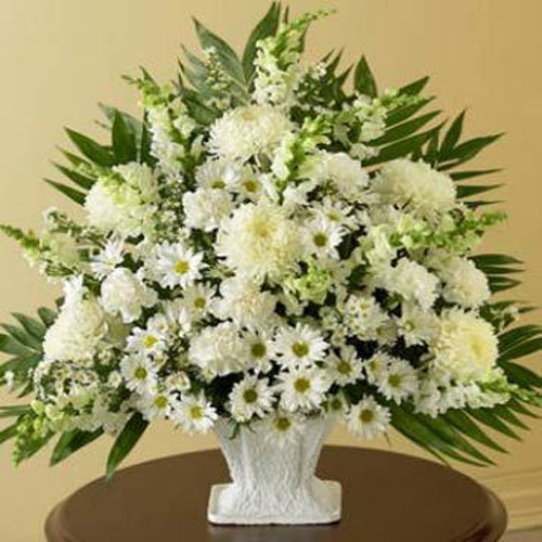 Basket of 50 White Flowers