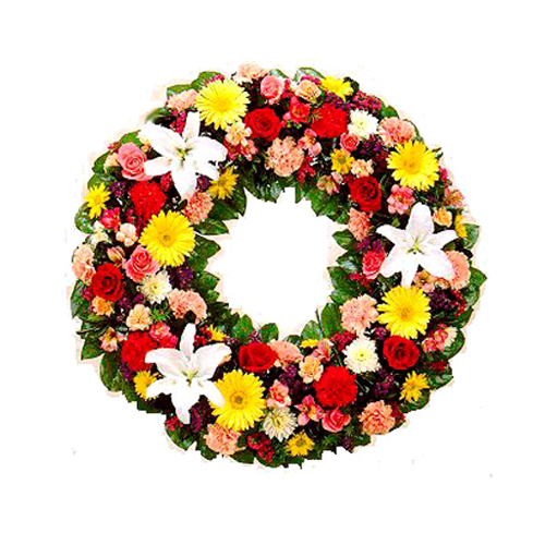 Decorative Colorful Flowers Wreath