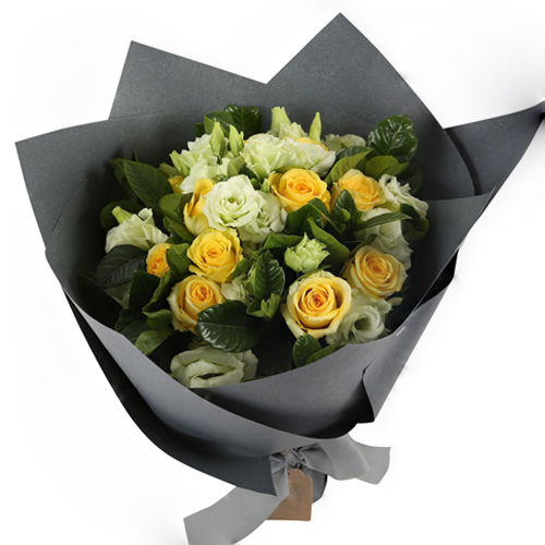 White and Yellow Roses Bouquet