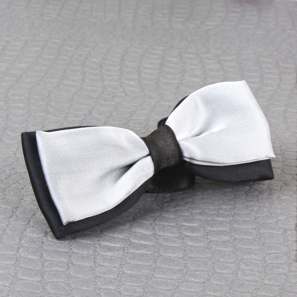 Micro Jacquard Bow Tie with Silver Cufflink