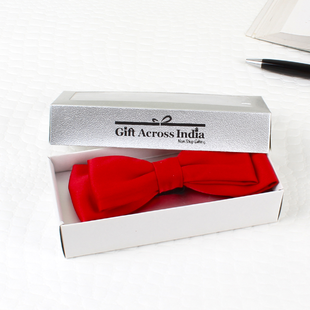 Red Bow Tie and Cufflink Set