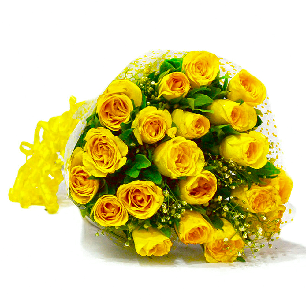 Bouquet of Twenty Yellow Roses