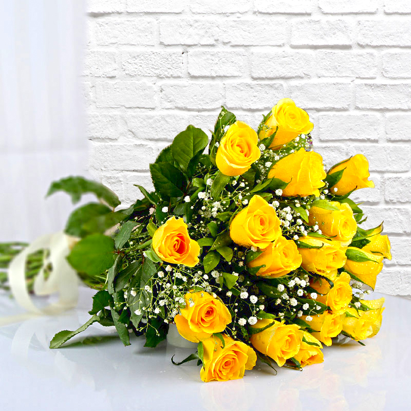 Eighteen Yellow Roses Bouquet