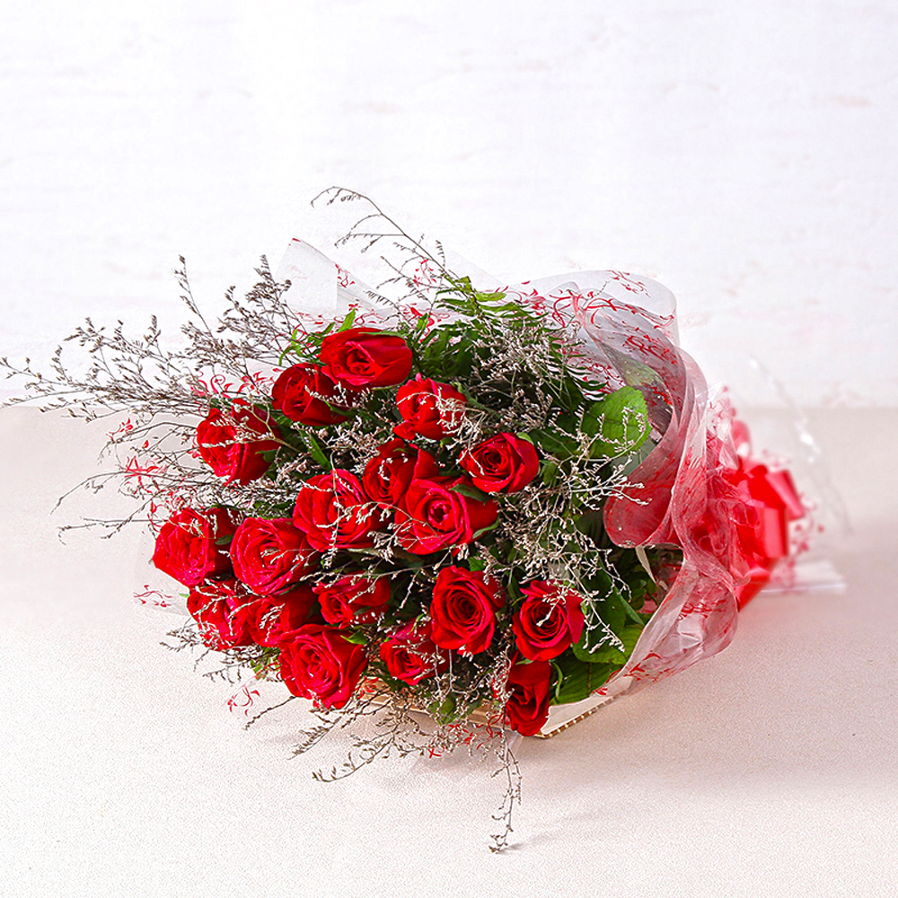 Eighteen Long Stemmed Red Roses Bouquet