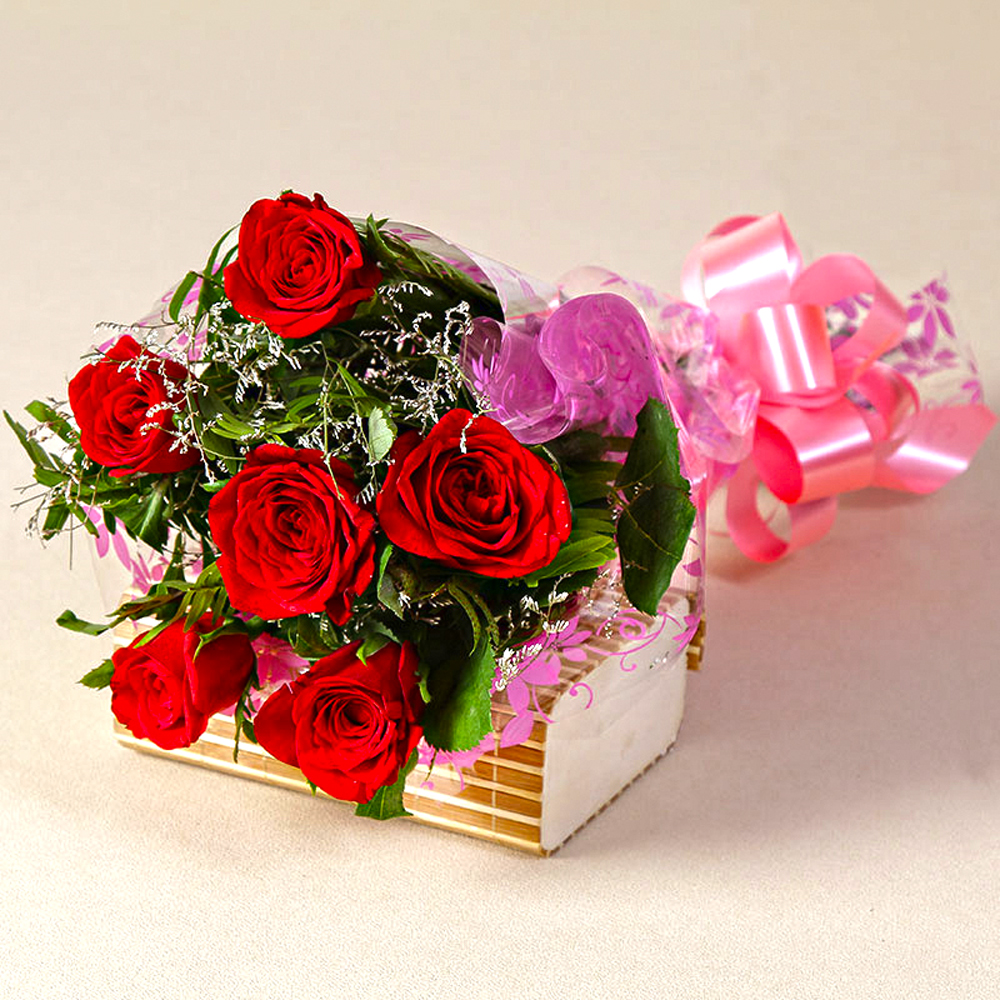 Six Red Roses Love You Bouquet