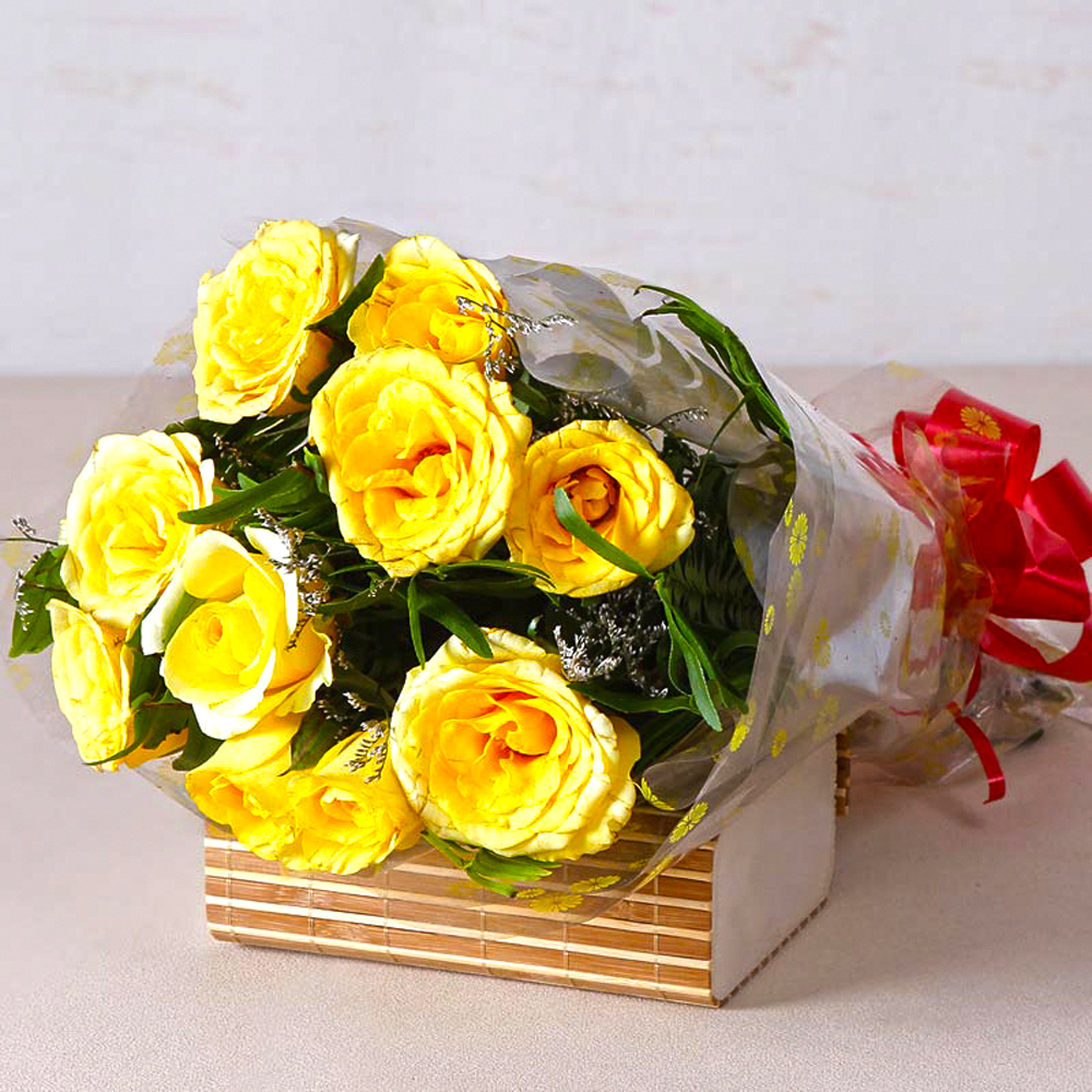 Bright Yellow Roses Bunch