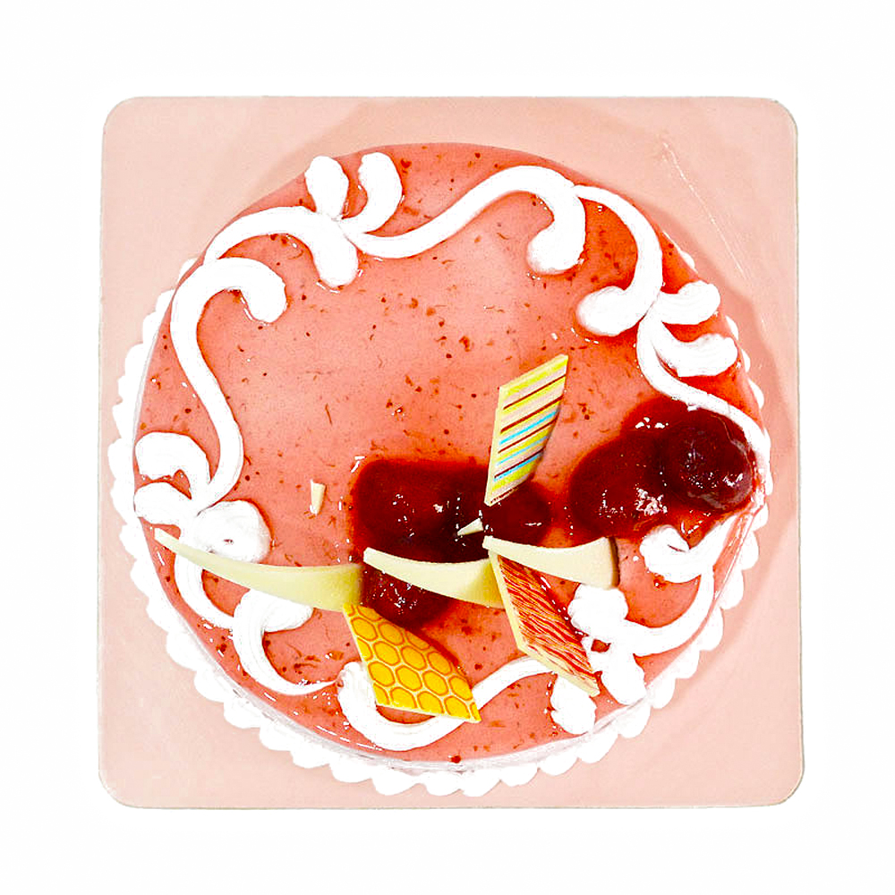 Delicious One Kg Strawberry Flavor Fresh Cream Cake