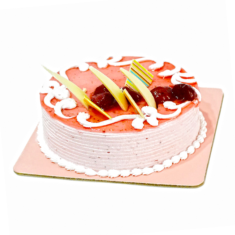 Delicious One Kg Strawberry Flavor Fresh Cream Cake