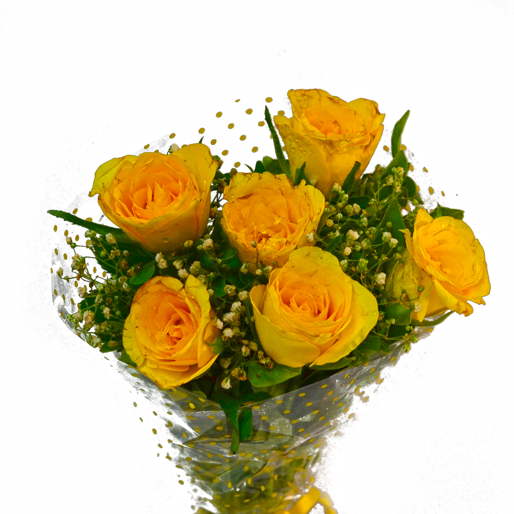 Birthday Special Yellow Roses Bunch
