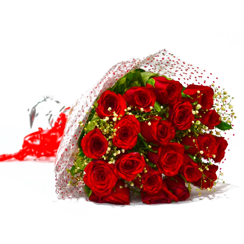 Fresh 25 Red Roses Hand Bunch