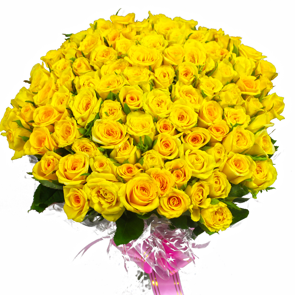 100 Yellow Roses Bouquet