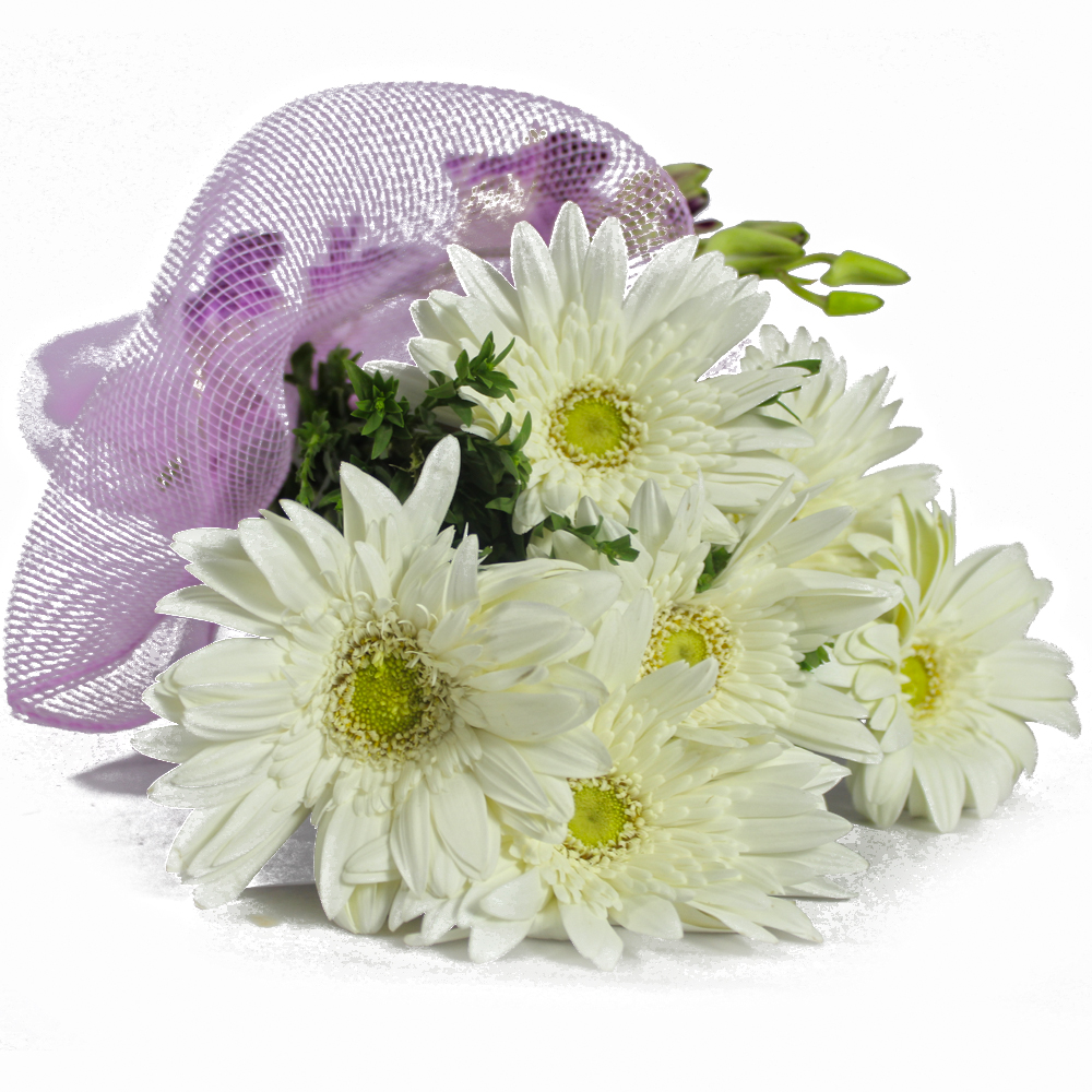 Exclusive Bouquet of White Gerberas