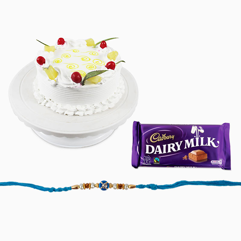 Rakhi with Pineapple Cake and Chocolate