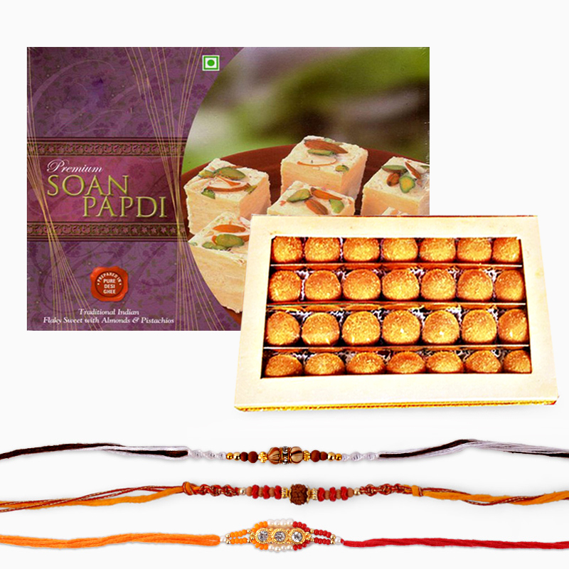 Loose Rakhi and Sweets Combo