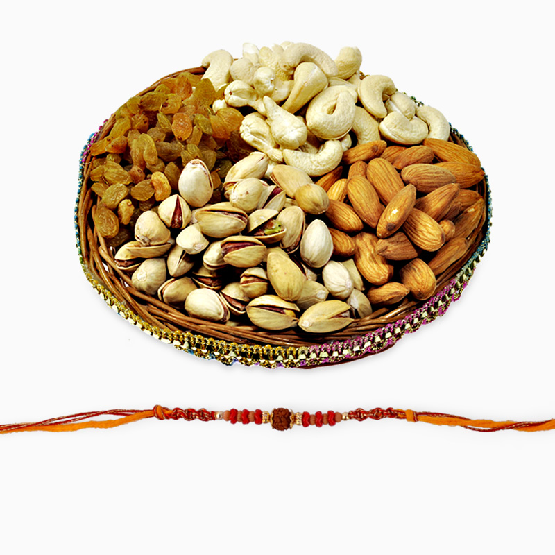 Colorful Rakhi with Assorted Dryfruits