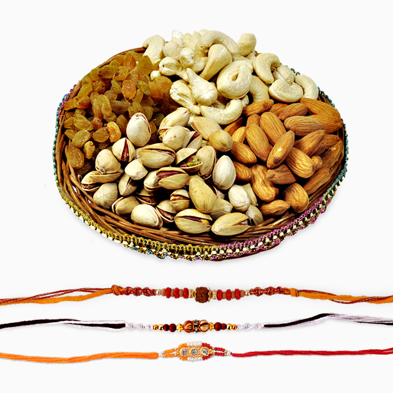 Divine Rakhi Set with Dryfruit